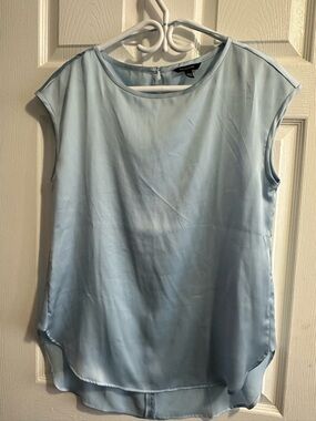Light Blue Cap-Sleeve Blouse - Banana Republic